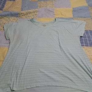 Lane Bryant size 22/24w womens mint green with white stripe t-shirt